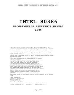 INTEL 80386 PROGRAMMER'S REFERENCE MANUAL 1986 INTEL 80386 PROGRAMMER'S REFERENCE MANUAL 1986