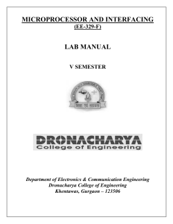 MICROPROCESSOR AND INTERFACING LAB MANUAL (EE-329-F)