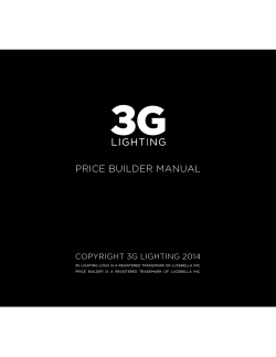 PRICE BUILDER MANUAL COPYRIGHT 3G LIGHTING 2014