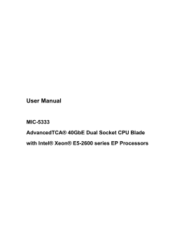 User Manual MIC-5333 AdvancedTCA® 40GbE Dual Socket CPU Blade
