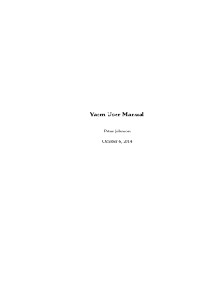 Yasm User Manual Peter Johnson October 6, 2014