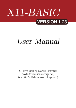 X11-BASIC User Manual VERSION 1.23 (C) 1997-2014 by Markus Hoffmann