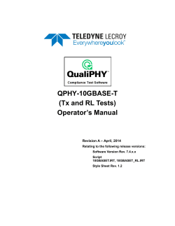 QPHY-10GBASE-T (Tx and RL Tests) Operator’s Manual
