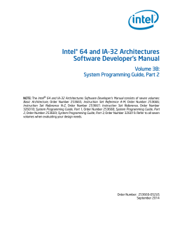 Intel® 64 and IA-32 Architectures Software Developer’s Manual Volume 3B: