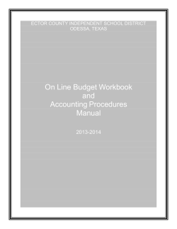 On Line Budget Workbook and Accounting Procedures Manual