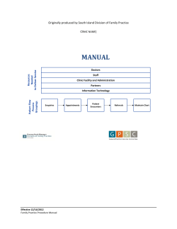 MANUAL Originally produced by South Island Division of Family Practice Cli