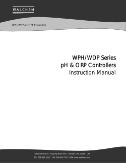 WPH/WDP Series pH &amp; ORP Controllers Instruction Manual