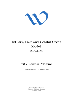 Estuary, Lake and Coastal Ocean Model: ELCOM v2.2 Science Manual