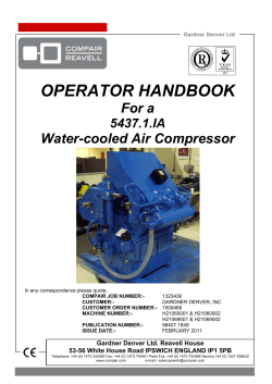OPERATOR HANDBOOK For a Water-cooled Air Compressor