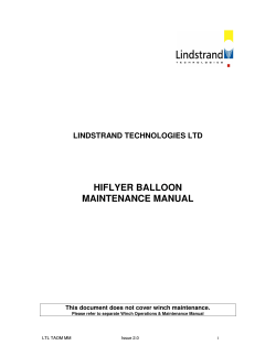 HIFLYER BALLOON MAINTENANCE MANUAL LINDSTRAND TECHNOLOGIES LTD