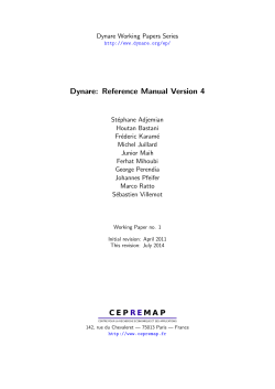 Dynare: Reference Manual Version 4