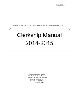 Clerkship Manual 2014-2015