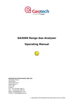 GA3000 Range Gas Analyser Operating Manual
