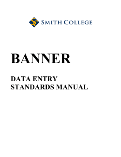 BANNER  DATA ENTRY STANDARDS MANUAL