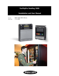 FacilityPro Vending 3000 Installation and User Manual  MAN7 V3000 UKED 4506.doc