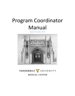 Program Coordinator Manual Updated October 2014