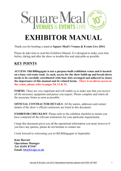 EXHIBITOR MANUAL