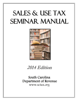 Sales &amp; Use Tax Seminar Manual  2014 Edition