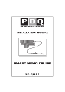 SMART MEMO CRUISE INSTALLATION MANUAL S C - 3 0 0 0 1