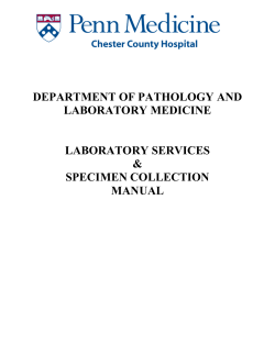 DEPARTMENT OF PATHOLOGY AND LABORATORY MEDICINE  LABORATORY SERVICES