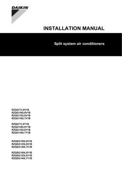 INSTALLATION MANUAL Split system air conditioners