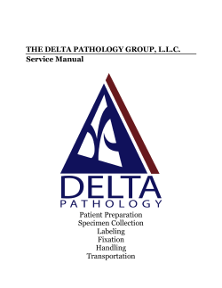 THE DELTA PATHOLOGY GROUP, L.L.C. Service Manual Patient Preparation