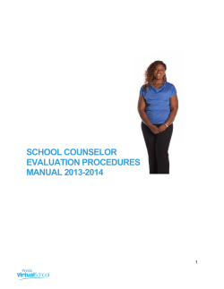 SCHOOL COUNSELOR EVALUATION PROCEDURES MANUAL 2013-2014