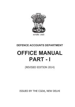 OFFICE MANUAL PART - I DEFENCE ACCOUNTS DEPARTMENT
