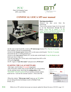 PCIC CONFOCAL LEICA SP5 user manual Startup procedure: