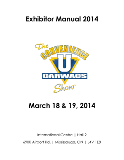 Exhibitor Manual 2014 March 18 &amp; 19, 2014