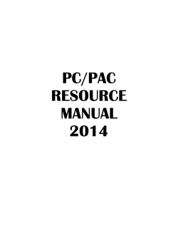 PC/PAC RESOURCE MANUAL 2014
