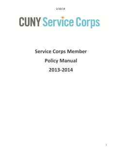 Service Corps Member  Policy Manual  2013‐2014  1/10/14 