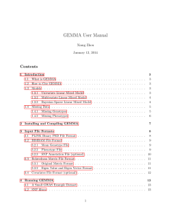 GEMMA User Manual Contents Xiang Zhou January 12, 2014