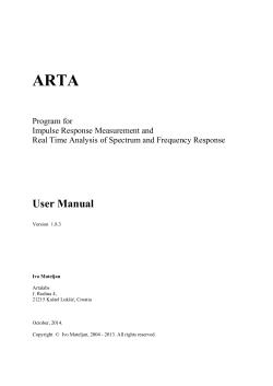 ARTA User Manual Program for
