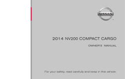2014 NV200 COMPACT CARGO M20-D OWNER’S  MANUAL