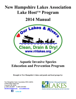 New Hampshire Lakes Association Lake Host Program 2014 Manual
