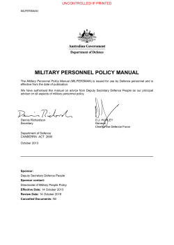 MILITARY PERSONNEL POLICY MANUAL UNCONTROLLED IF PRINTED