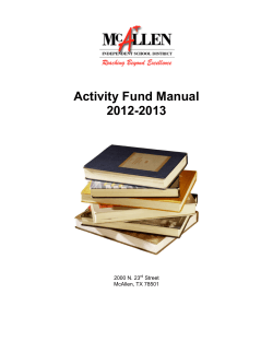 Activity Fund Manual 2012-2013  2000 N. 23