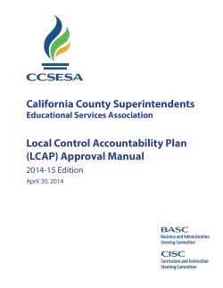 California County Superintendents Local Control Accountability Plan (LCAP) Approval Manual Educational Services Association