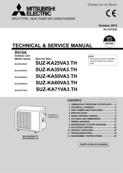 TECHNICAL &amp; SERVICE MANUAL SUZ-KA25VA3.TH SUZ-KA35VA3.TH SUZ-KA50VA3.TH