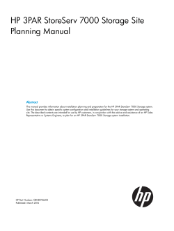 HP 3PAR StoreServ 7000 Storage Site Planning Manual Abstract