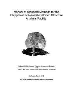 Manual of Standard Methods for the Chippewas of Nawash Calcified Structure