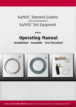 Operating Manual KaMOS Patented Gaskets