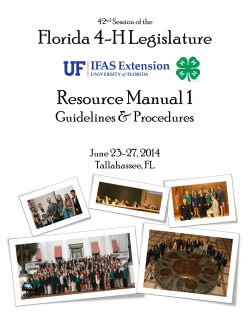 Florida 4-H Legislature Resource Manual 1  Guidelines &amp; Procedures