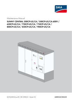 Maintenance Manual SUNNY CENTRAL 500CP-US/CA / 500CP-US/CA 600V /