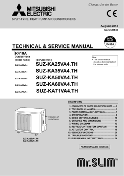 TECHNICAL &amp; SERVICE MANUAL SUZ-KA25VA4.TH SUZ-KA35VA4.TH SUZ-KA50VA4.TH