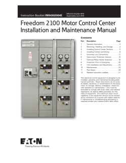 Freedom 2100 Motor Control Center Installation and Maintenance Manual IM04302004E Contents