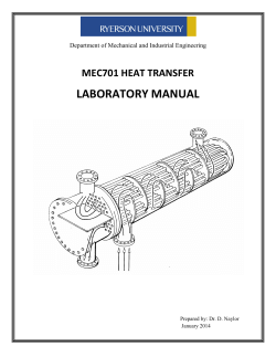 LABORATORY MANUAL MEC701 HEAT TRANSFER  Department of Mechanical and Industrial Engineering