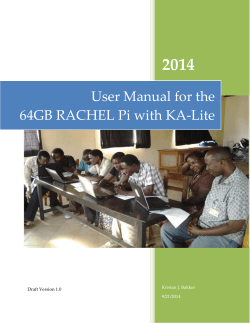 2014 User Manual for the 64GB RACHEL Pi with KA-Lite