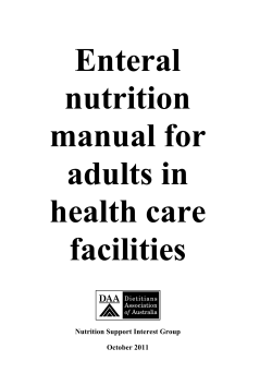 Enteral nutrition manual for adults in